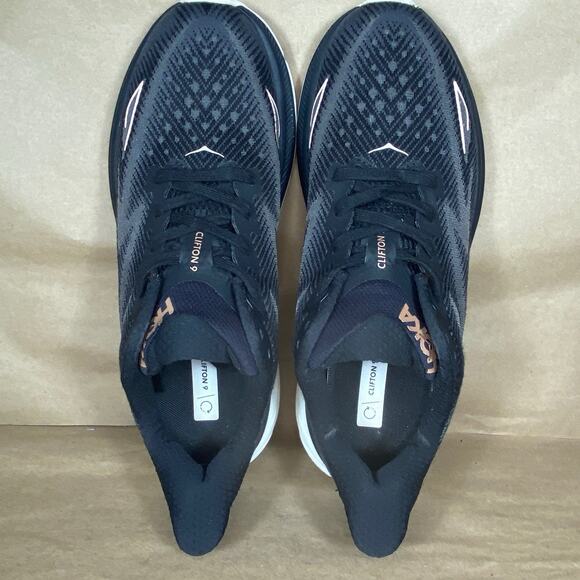 Hoka One One Clifton 9 Women Sz 9.5B Black Rose Gold Running Sneaks 1127896 BRGL - Picture 9 of 11